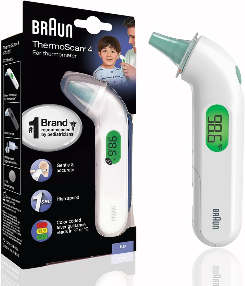 Thermoscan 4 Digital Ear Thermometer, Professional Accuracy with Color Coded ...