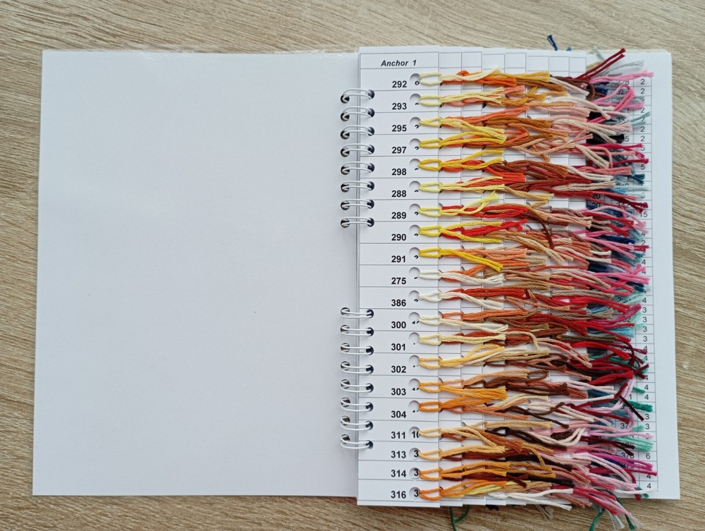 Anchor Color Book Catalog with Real Thread Samples – 444 Color Threads – 23 Page