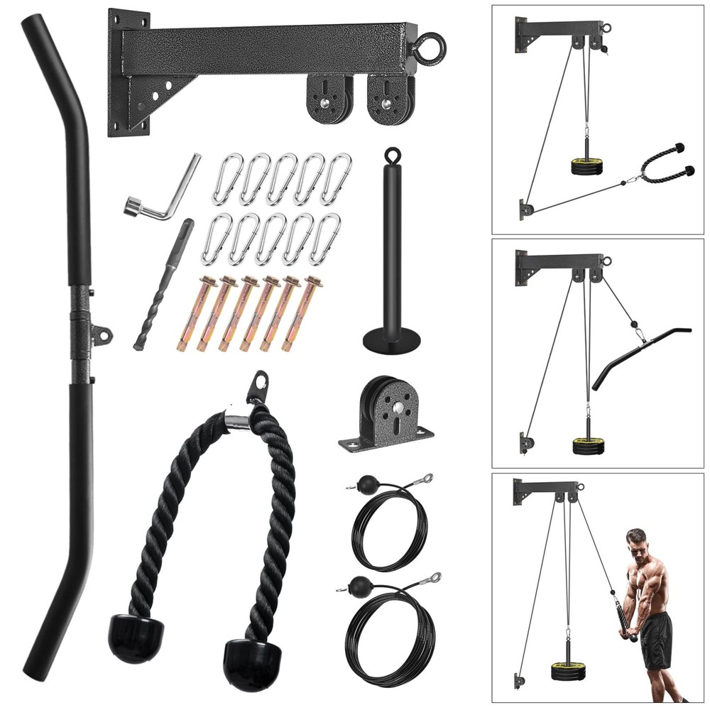 Wall Mounted Pulley System, Low Cable Machine Pulley System for LAT Pulldown,...