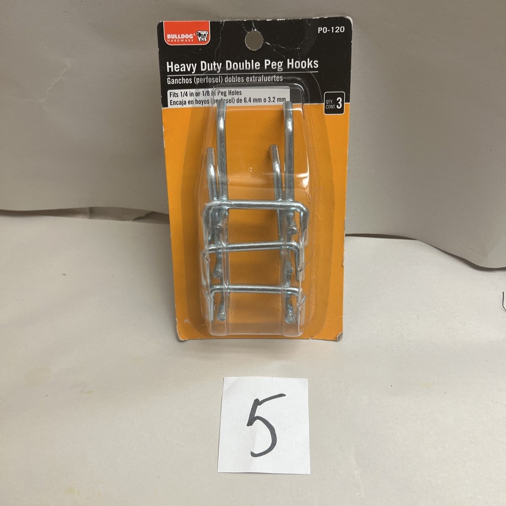 Heavy Duty Double Peg Hooks 3 Pack by Hyper Tough