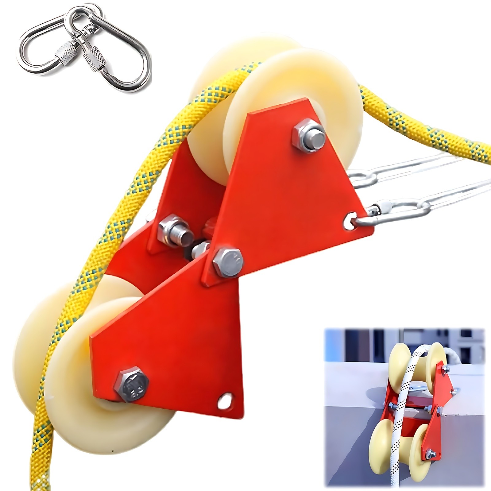 Lifting Pulley System Roof Top, Rope Block and Tackle Pulley System for Lifting