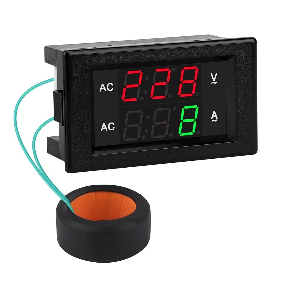 Digital Volt Amp Meter 500V 500A LED Panel 2-in-1 with Current Transformer