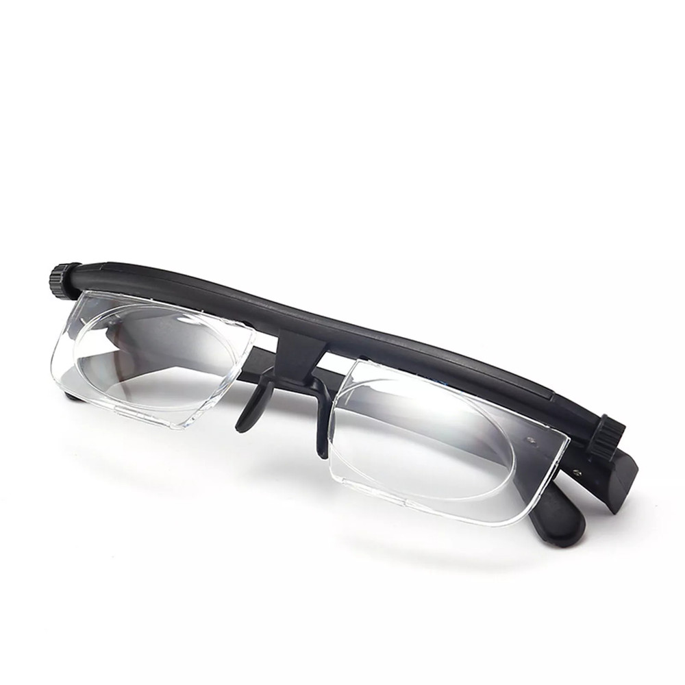 Dial Adjustable Glasses Variable Focus For Reading Distance Vision Eyeglasses US