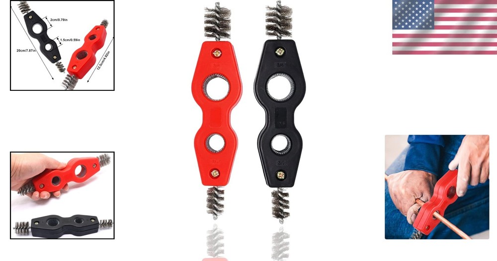 2 Pack 4-in-1 Copper Pipe Cleaner Set - Essential for Plumbers and DIY Projects