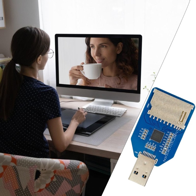 Double Slot USB3.0 Specification Transform Card Reader Simultaneous Reading Data