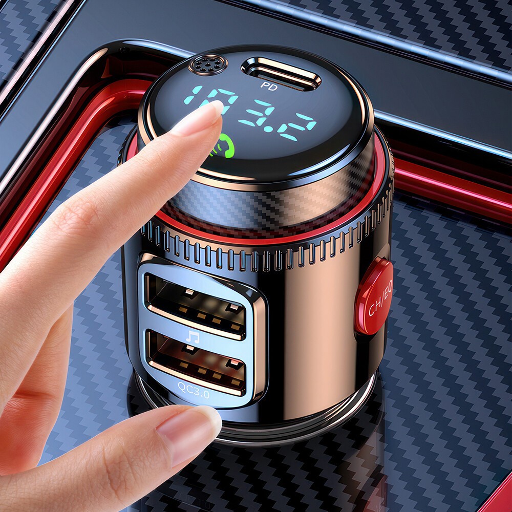 Bluetooth Radio Car Kit Wireless FM Transmitter PC QC3.0 USB Charger MP3 Player