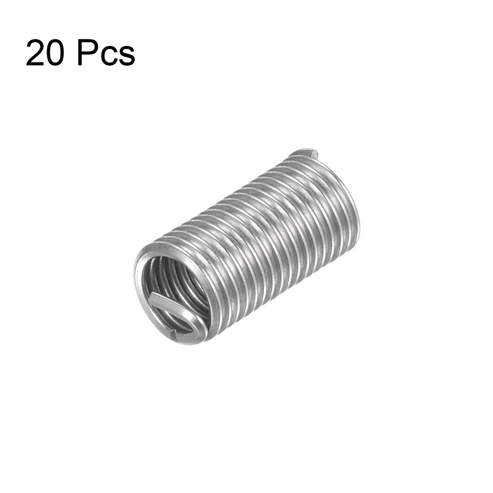 20Pcs M8 x 1.25 Helical Wire Thread Inserts for Installation Insert Sleeve