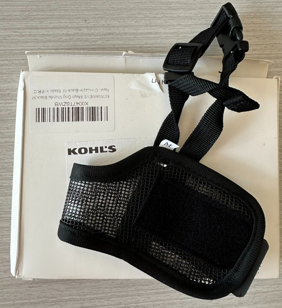 Air Mesh Dog Muzzle (Black,M)