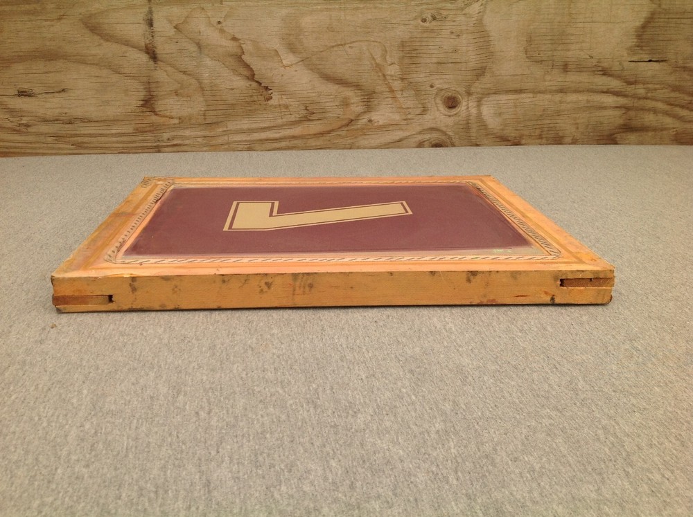 Vintage Silk Screen Printing "7" Wood Frame