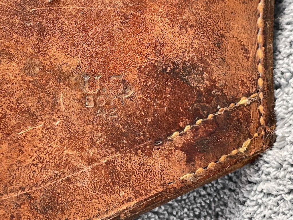 ORIGINAL WWII US ARMY M1 GARAND RIFLE LEATHER CARRY SCABBARD BOYT 1942 WW2 USMC