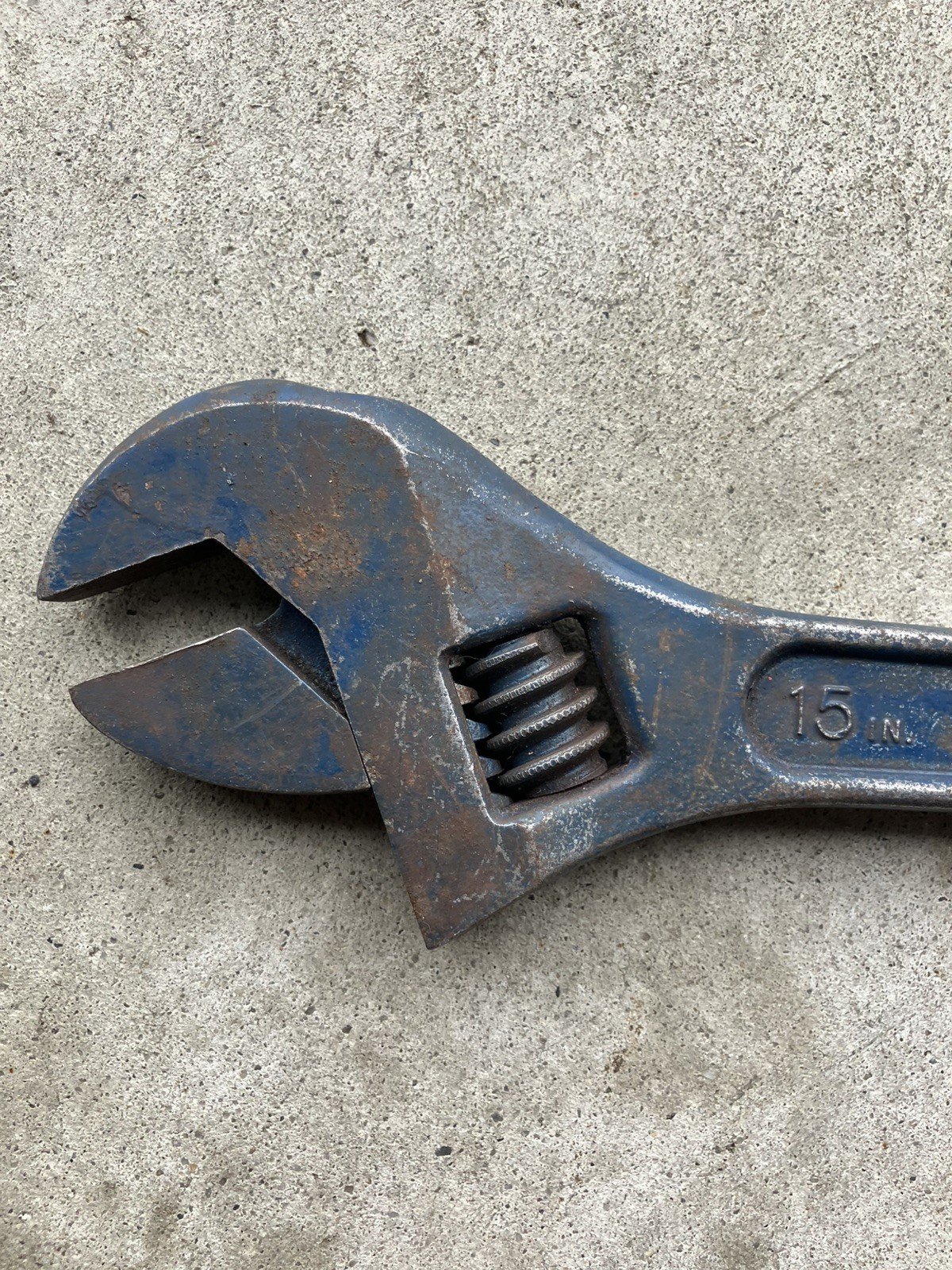 Vtg USA Diamalloy Diamond 15" Adjustable Wrench Square Jaws Fully Adjusts