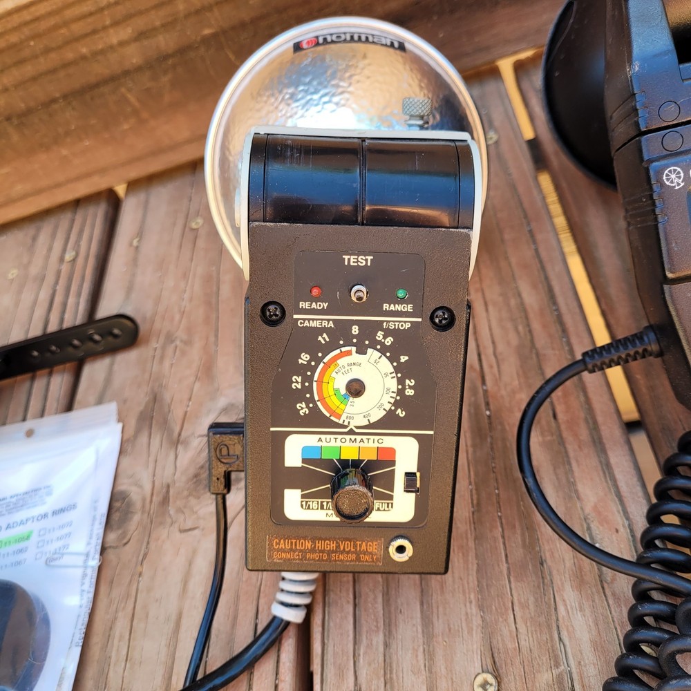 Quantum Qflash Model T + Norman Lh3b Flash Stroboframe Pro T Mount Lot Untested