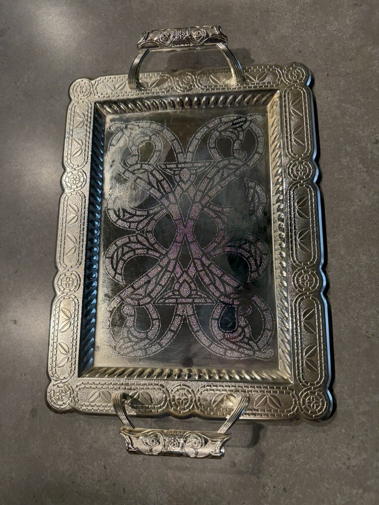 Vintage Silver Plated Serving Tray