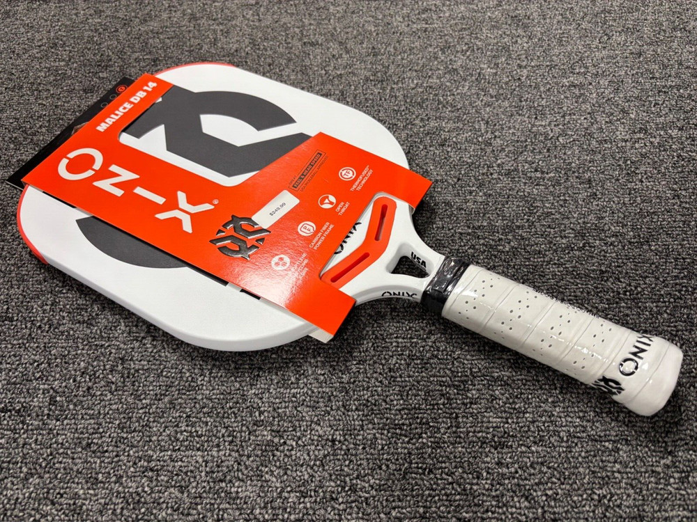 Onix Malice DB 14 Open Throat Pickleball Paddle in White