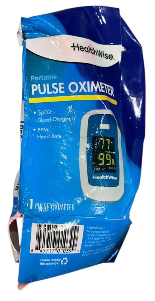 HealthWise Portable Pulse Oximeter, White