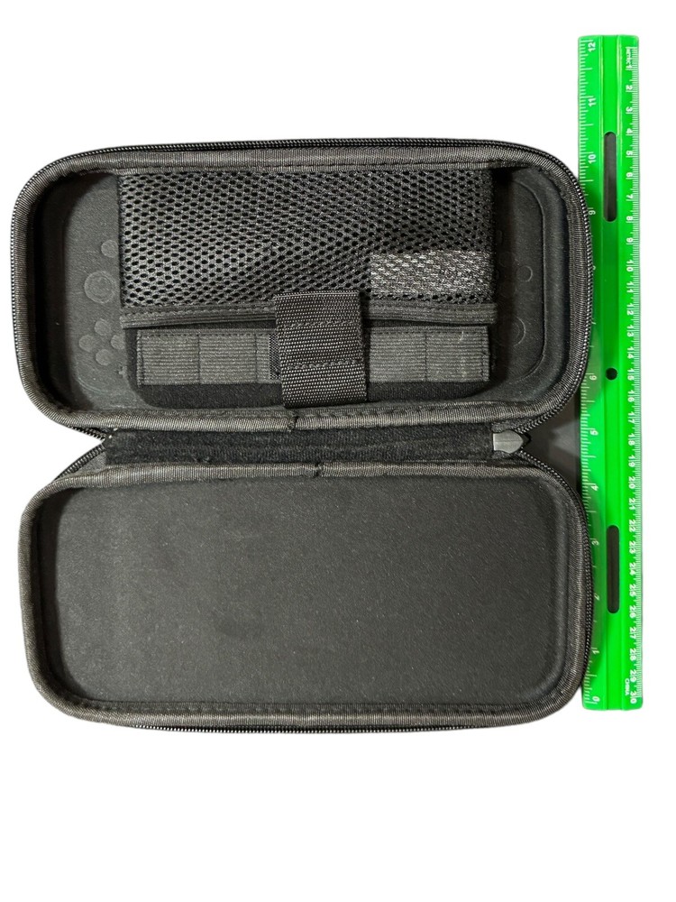 Nintendo Switch Carrying Case Shell Black & Grey Mesh Pocket Dust Cloth Zipper