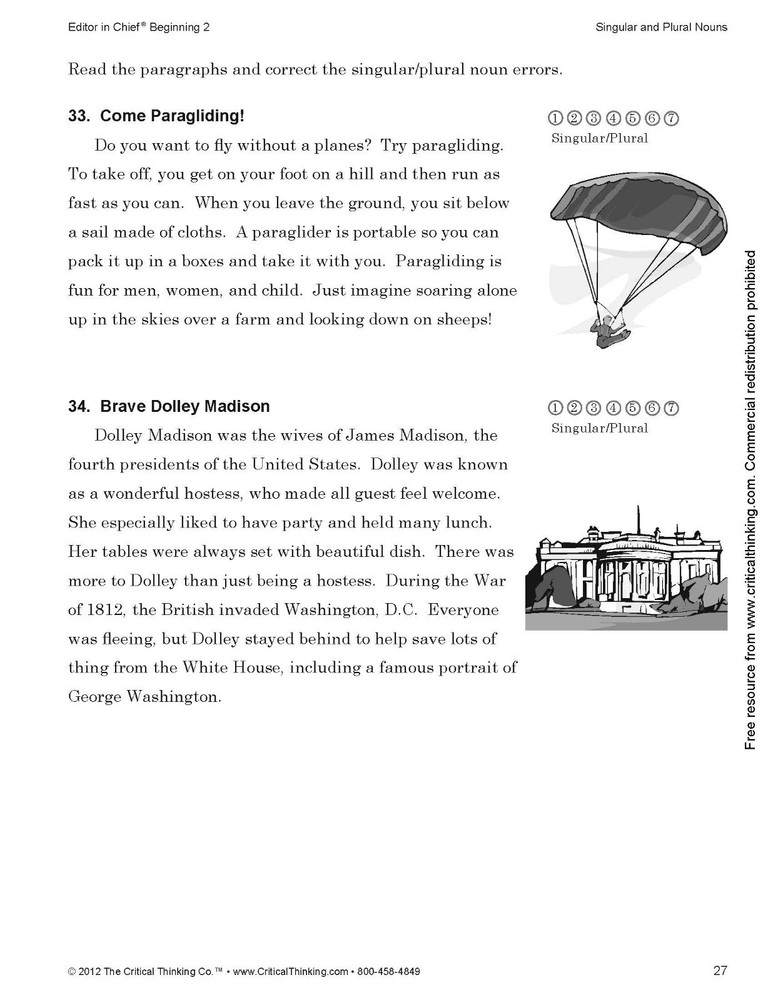 Editor in Chief Beginning 2 Grades 3-4 Grammar Punctuation Supplemental Workbook