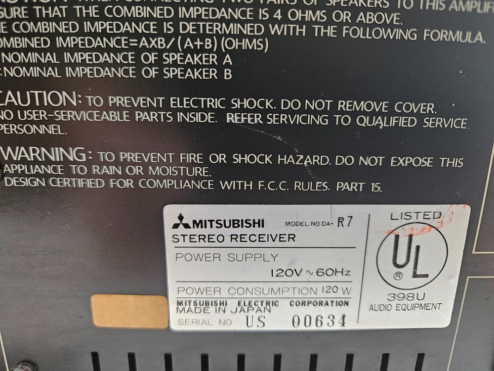 Mitsubishi DA-R7 Stereo receiver