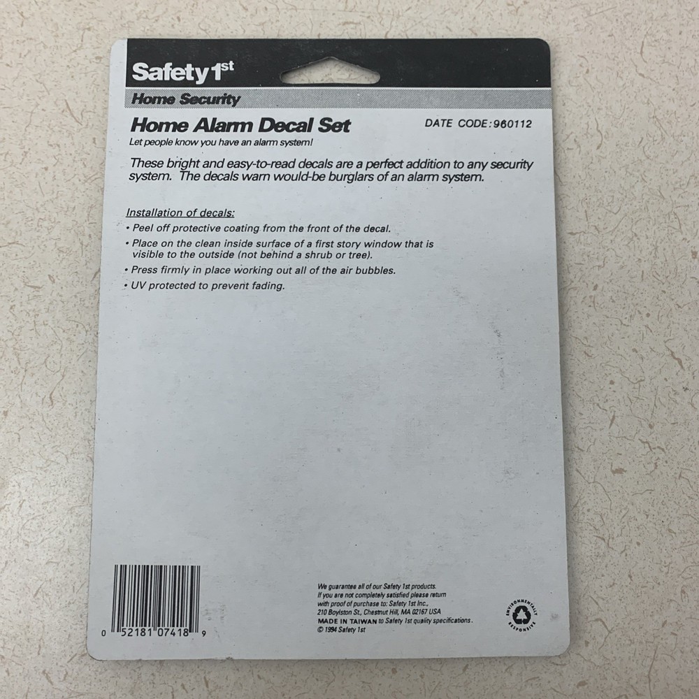 NEW SECURITY STICKER SET 4 Decals Protected By Electronic Security Alarm System