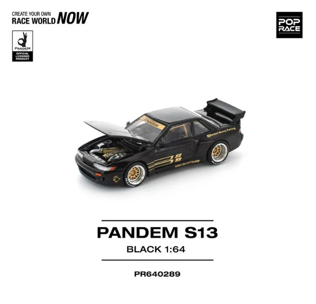 Pop Race Pandem Silvia S13 Black 640289 1/64