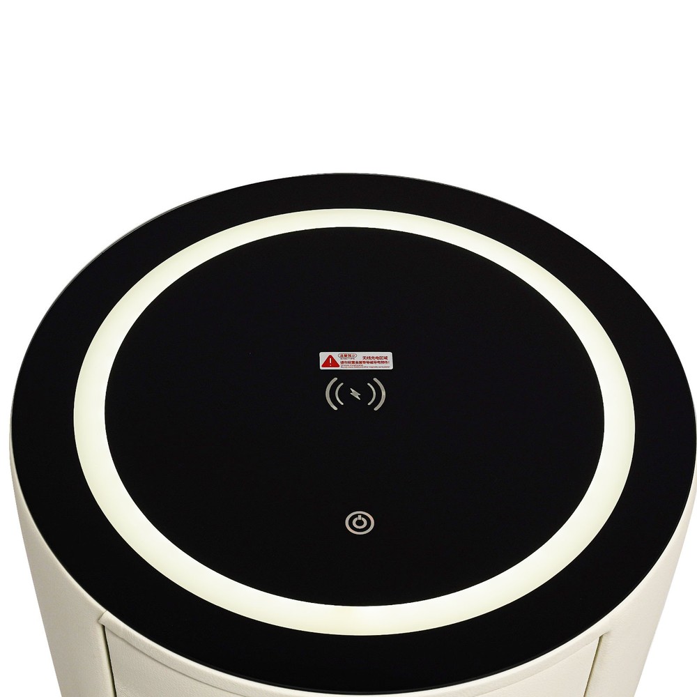 Nightstand with Charging Station End Table Bedside Table With 3 Storage Drawers