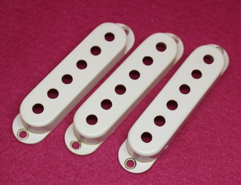Aged Bakelite Style Pickup Covers Set For Stratocaster White