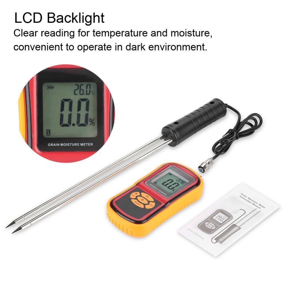 Digital Grain Moisture Meter with Measuring Probe For Corn Wheat Rice Bean Wheat