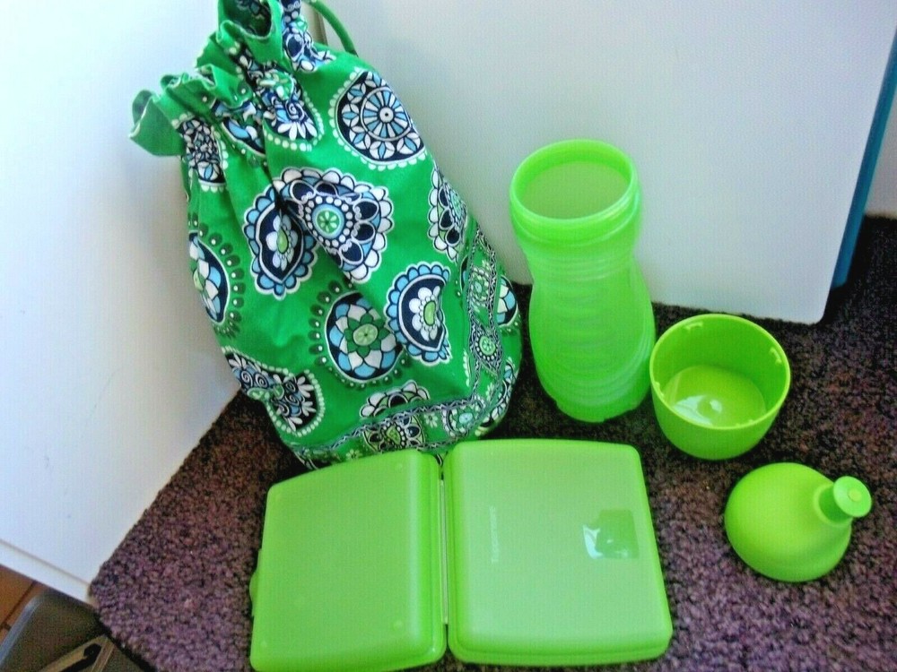 Vera Bradley Ditty Bag & Tupperware Squeeze Bottle/Hidden Base, Sandwich Keeper