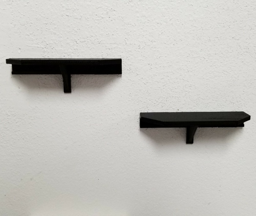 Two 6" x 2" Small Black Wall Shelves No Hole Nail Includes 3M Command Adhesive
