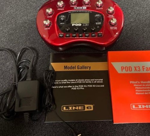 Line 6 POD X3 Guitar Multi Effects Processor Red with Manual