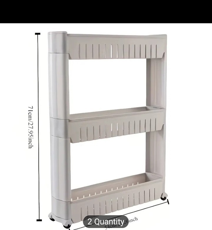 Laundry Room Storage Rack, Mobile Shelf Unit Storage Rack, With 3 Large