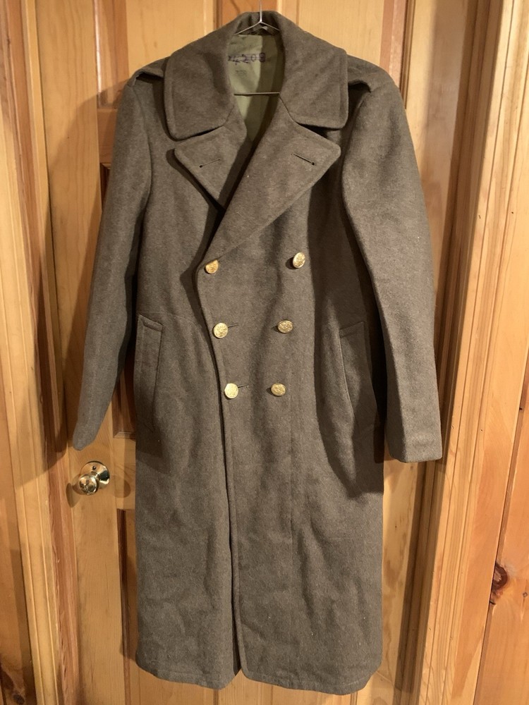 Original WW2 US Military Wool Overcoat, Size 36R, Pristine!
