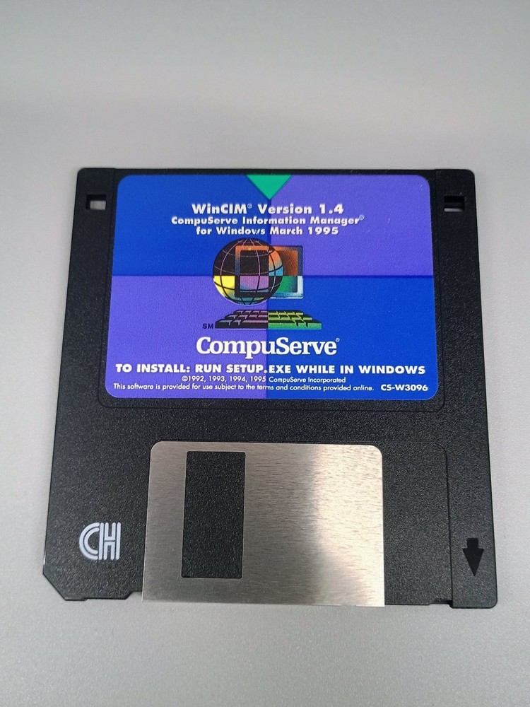 CompuServe WinCIM Version 1.4 Software Floppy Disk for Windows 1995 Vintage