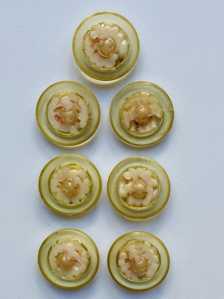 One Dozen Vintage Celluloid Buttons 2472)