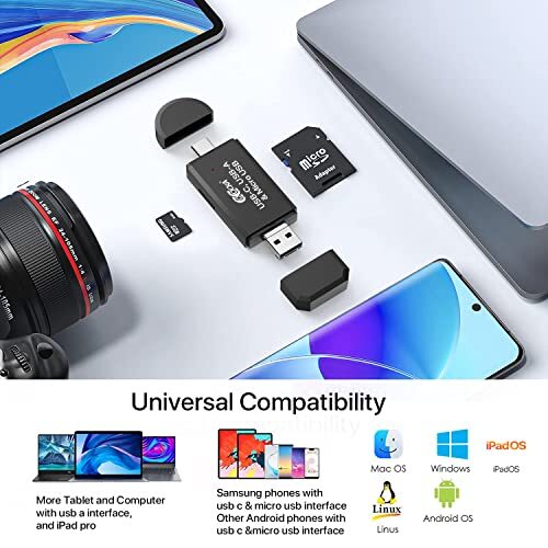 Lector De Tarjetas SD SDHC SDXC MicroSD MicroSDXC Adaptador Para iPhone iPad