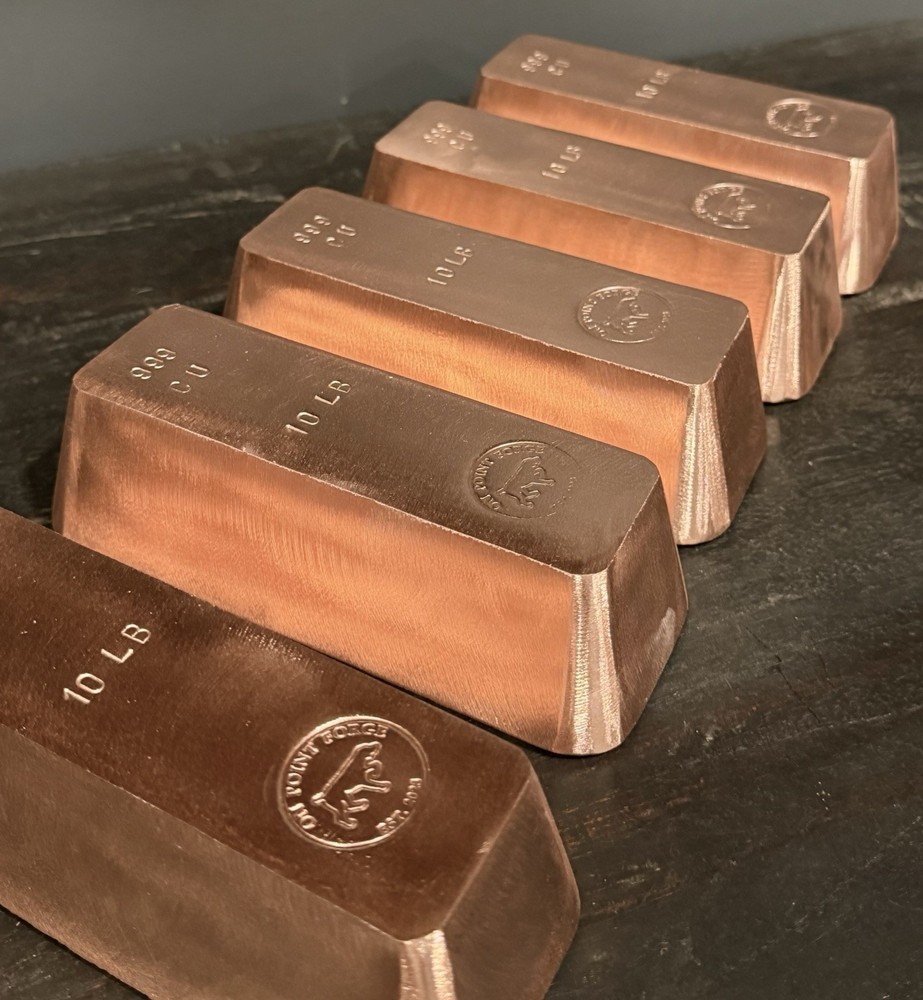 10 Lb .999 Solid Copper Bar | Hand Poured Copper Bullion
