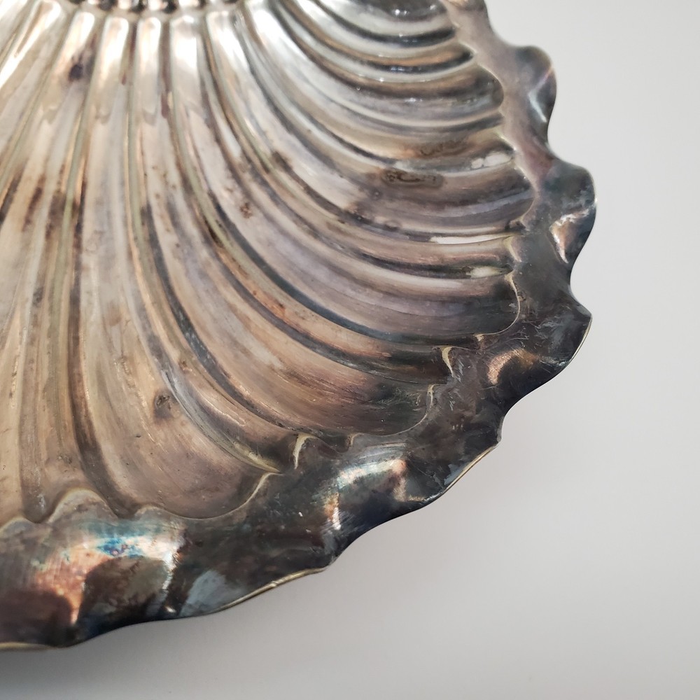 Antique Wilson & Sharp Edinburgh SCALLOP Shell Dish Silver‑Plate 8885 Footed