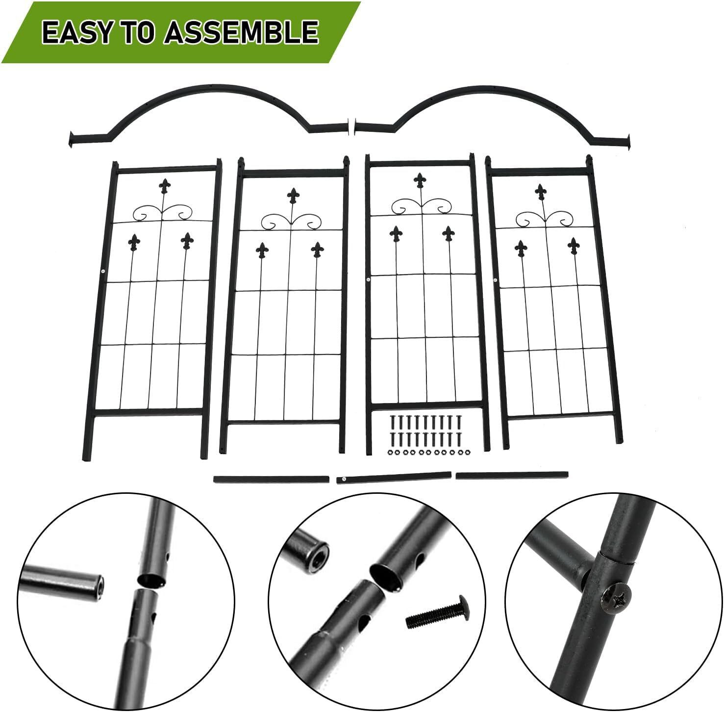 7.6FT Metal Garden Arch for Outdoor Indoor Wedding Arbor Plant Climbing Trellis