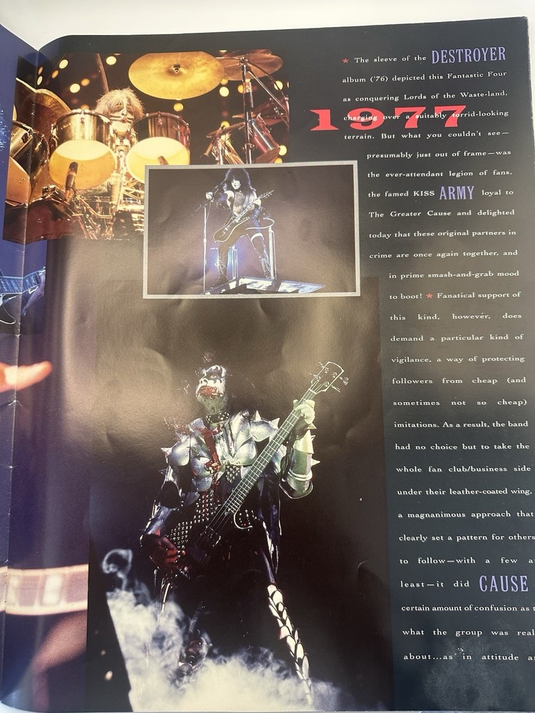 KISS Reunion Tour Book Program 1996-97 Ace Peter Paul Gene