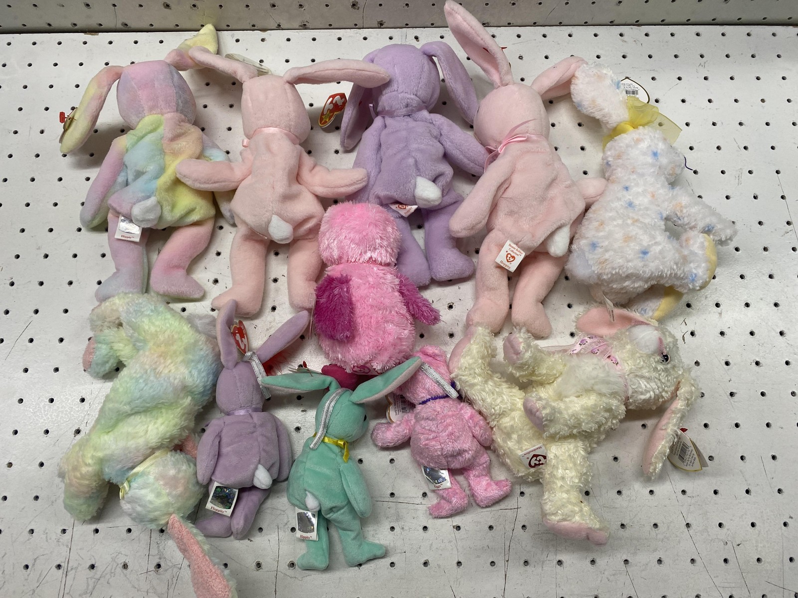 Vintage Ty Easter Bunny Chick Bear Plush Lot 11 Small Pastel Stuffed Animal Toys
