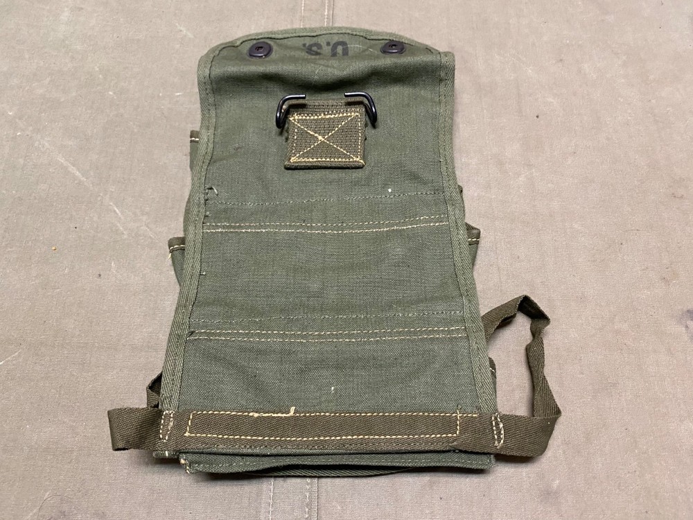 ORIGINAL WWII US ARMY M1942 3 CELL GRENADE CARRY POUCH-1945