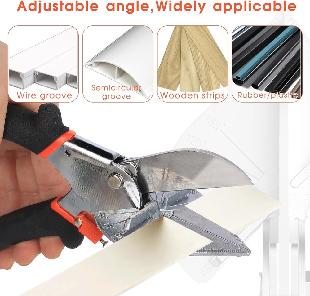 Miter Shears for Angular Cutting - Adjustable 45°-135° -Trim, Corner Joints, etc
