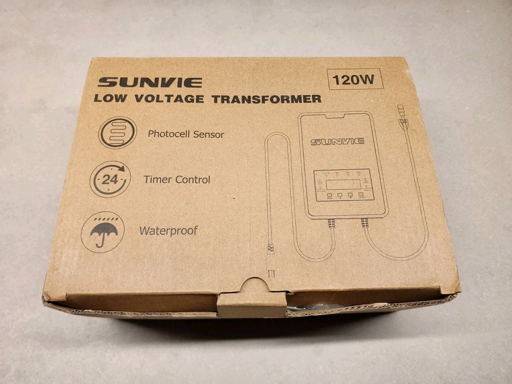 SUNVIE 120W Landscape Lighting Transformer Outdoor Low Voltage Landscape