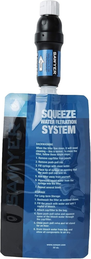 Squeeze Water Filtration System, Removable Cap, High-Performance, Lightweight
