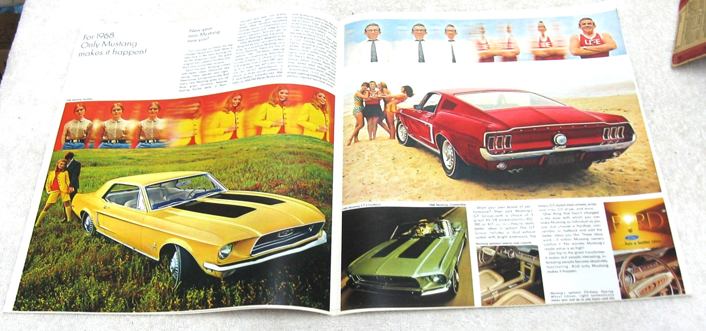 VINTAGE 1968 FORD 500 MUSTANG TBIRD FALCON LTD LX TORINO BROCHURE