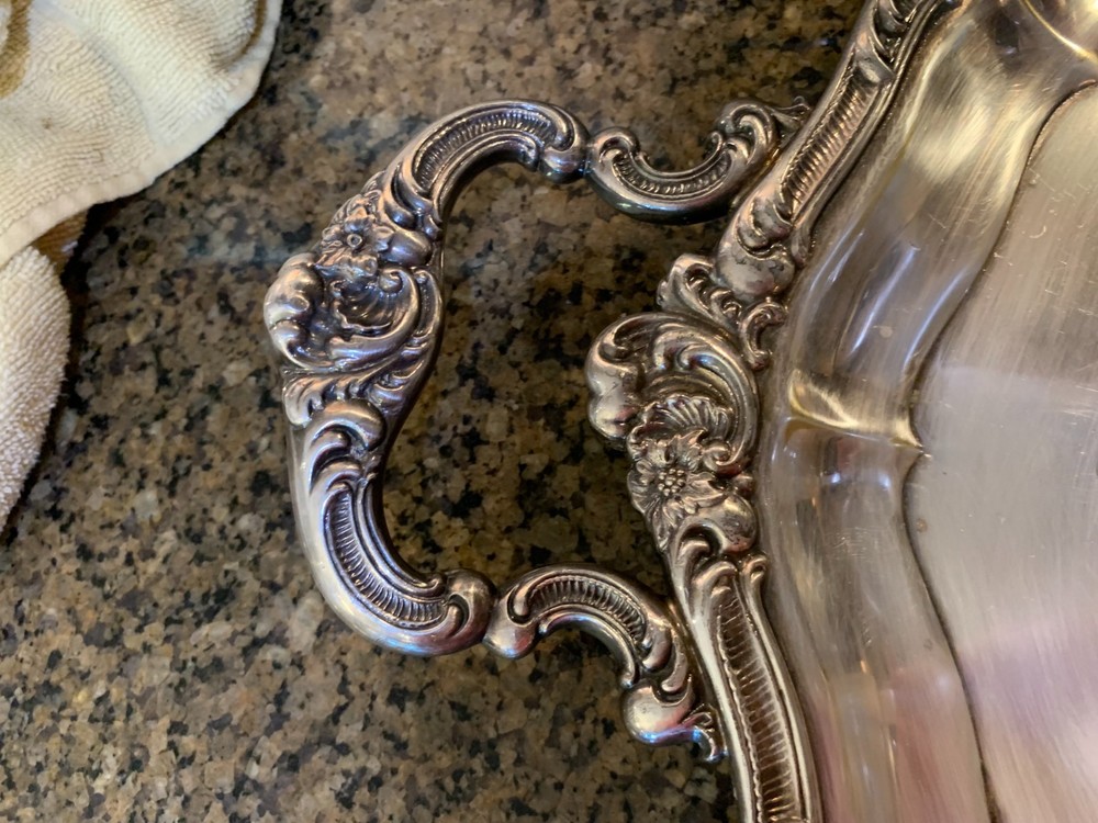 Gorham LARGE 26" Silver Plate Tray Model 1607 Rosewood Pattern
