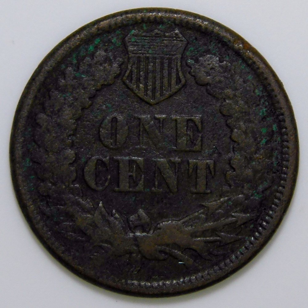 1865 Indian Head Cent VF details k511