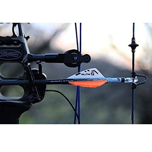 Quikfletch Hellfire Stabilizing Fletching - White/Orange, 2" Vane