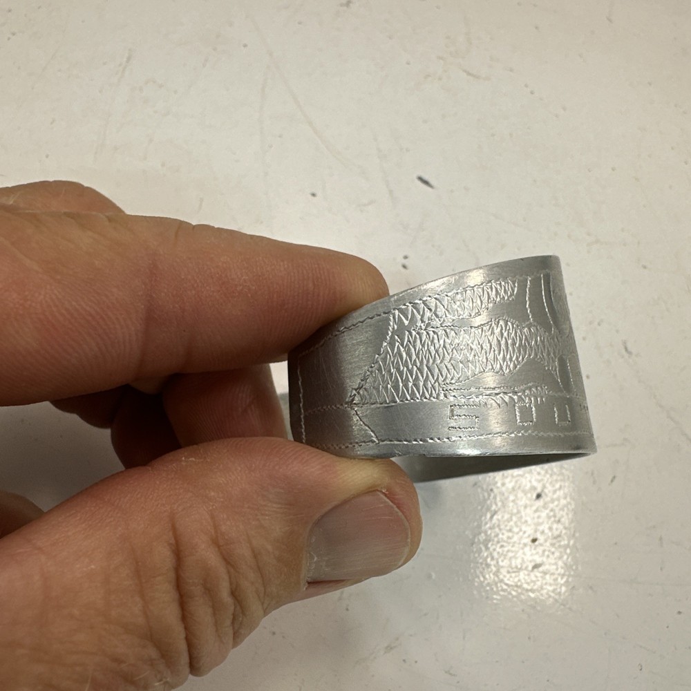 Vintage WWII US Army Trench Art Bracelet South Pacific Aluminum Bracelet