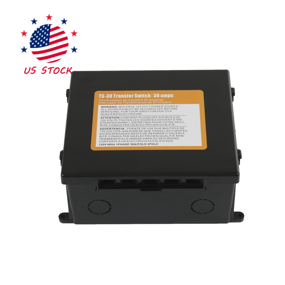 30 Amp Automatic Transfer Switch for Inverter/Shore Power/Generators, 120VAC